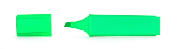 Zöld Highlighter Marker Elszigetelt Fehér Alapon — Stock Fotó