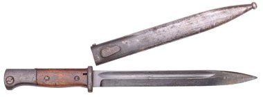 Alman ordusu ww2 dönemi süngüsü (44asw), beyaz üzerine izole edilmiş