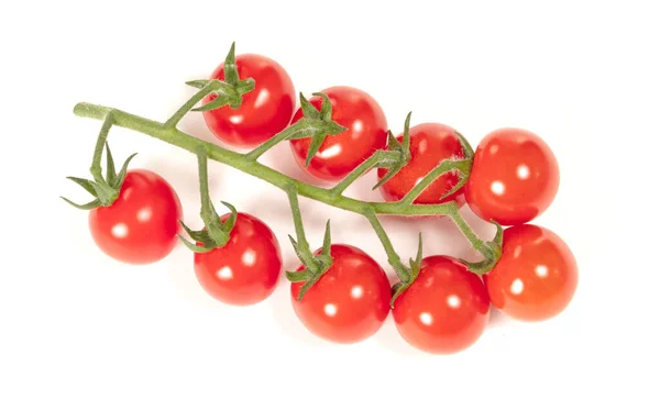 Ramoscello Pomodoro Fresco Ciliegia Isolato Sfondo Bianco — Foto Stock