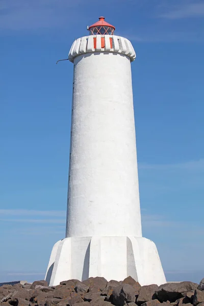 Modern Lighthouse Akranes West Iceland Blue Sky — Stock Photo, Image