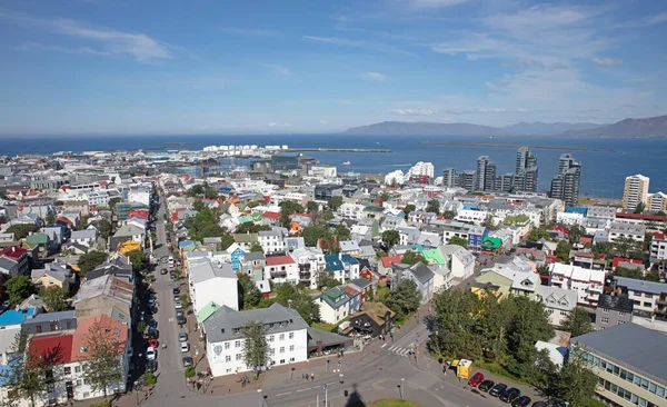 Reykjavik Islands Färgglada Huvudstad Ovanifrån Sommartid — Stockfoto