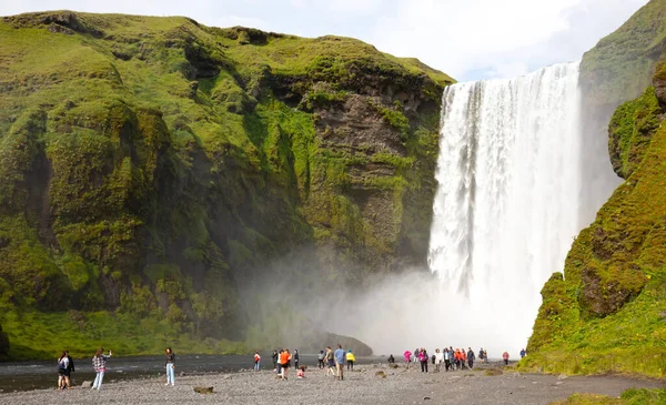 Islanda Luglio 2021 Skogafoss Iconica Cascata Islanda — Foto Stock