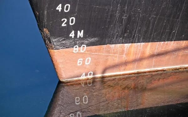 Entwurfsmaßstab Oder Tiefenmesser Rumpf Eines Großen Schiffes Atlantik — Stockfoto