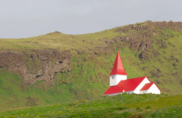 Die Vik Kirche Vik Myrdal Dem Südlichsten Dorf Islands — Stockfoto
