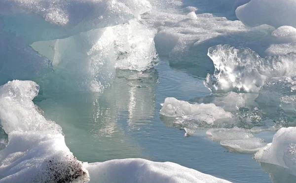 Jokulsarlon Closeup Maior Lagoa Geleira Lago Sudeste Islândia Cabeça Geleira — Fotografia de Stock