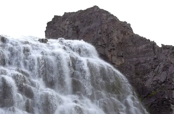 Dynjandi Nahaufnahme Dieser Wasserfall Ist Der Berühmteste Der Westfjorde Und — Stockfoto