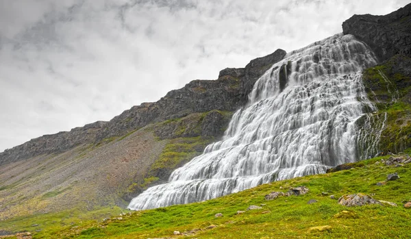 Dynjandi Est Cascade Célèbre Des Fjords Occidentaux Une Des Belles — Photo