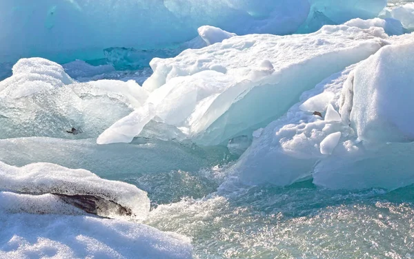 Jokulsarlon Closeup Maior Lagoa Geleira Lago Sudeste Islândia Cabeça Geleira — Fotografia de Stock