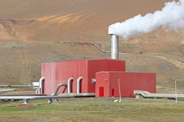 Factory Area Processing High Pressure Water Green Energy North Iceland — Stock Photo, Image