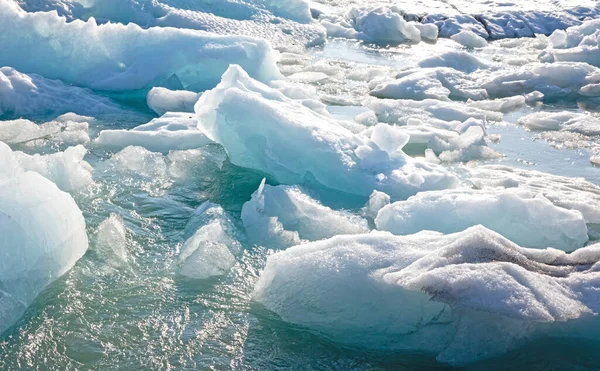 Icebergs Flotan Laguna Glaciar Jokulsarlon Islandia Sur — Foto de Stock