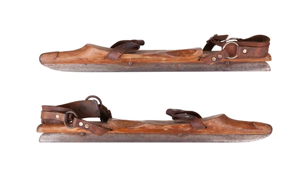 Old wooden ice skates — Stock Photo, Image