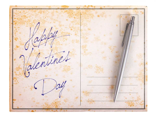 Старая бумажная открытка - С Днем Святого Валентина — стоковое фото