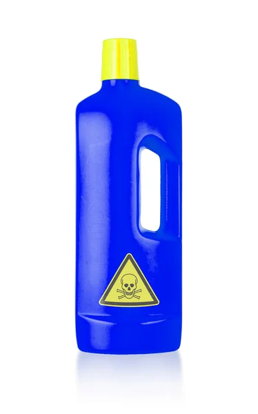 Botella de plástico detergente de limpieza, venenoso —  Fotos de Stock