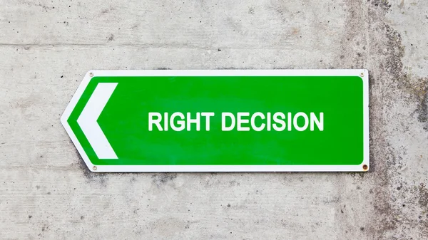 Green sign - Right decision — Stock Photo, Image