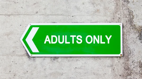 Green sign - Adults only — Stock Photo, Image