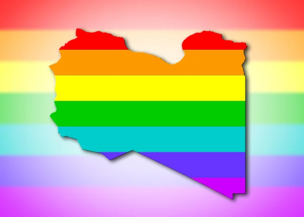 Libië - regenboog vlag patroon — Stockfoto