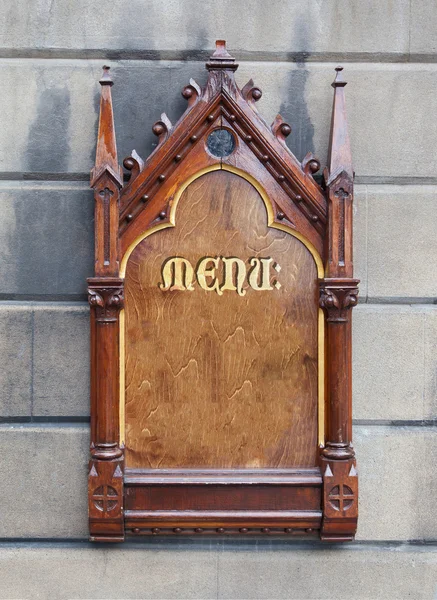 Decorative wooden sign - Menu — Stock Photo, Image