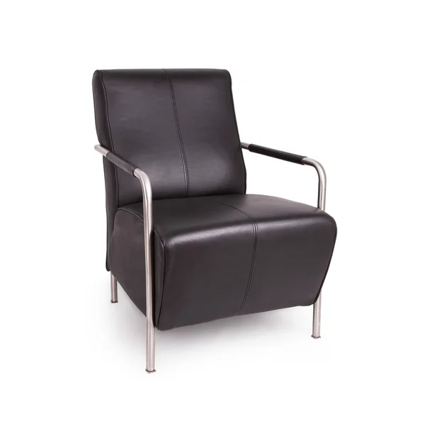 Silla lounge de cuero negro — Foto de Stock