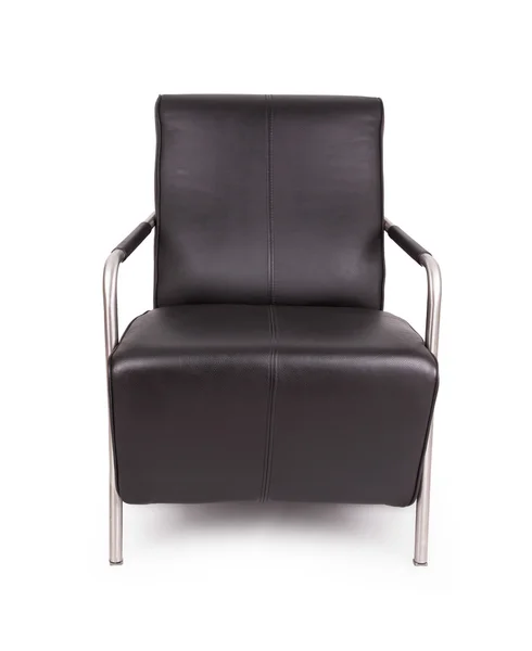 Black leather lounge chair — Stock Photo, Image