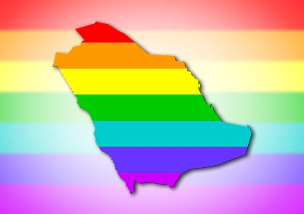 Arábia Saudita - Padrão de bandeira do arco-íris — Fotografia de Stock