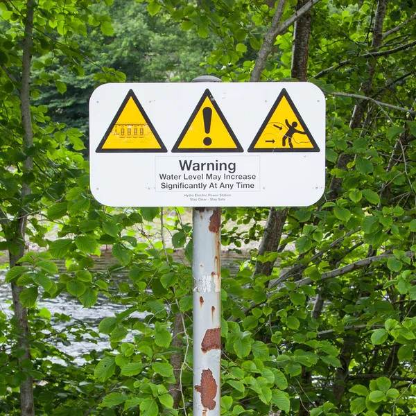一套典型的公开水域游泳的警告 — 图库照片