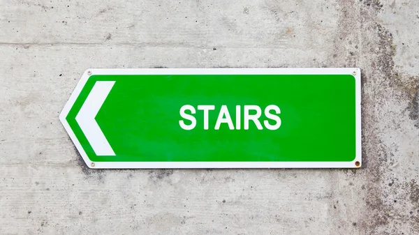 Green sign - Stairs — Stock Photo, Image