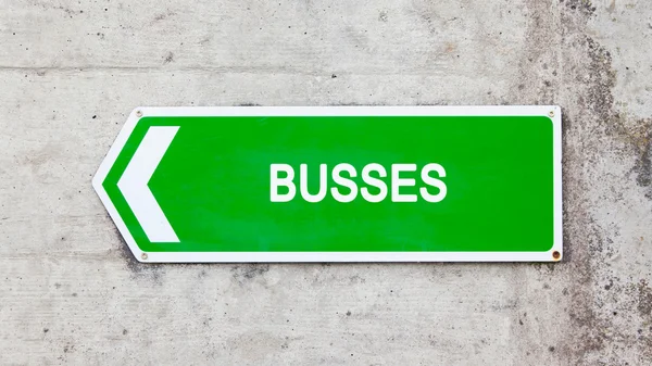 Green sign - Busses — Stock Photo, Image