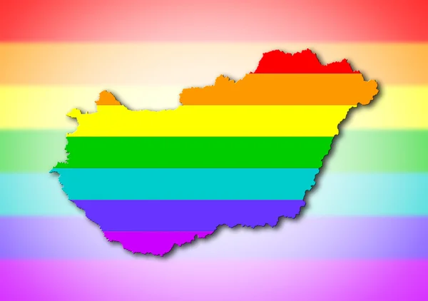 Hungria - Padrão de bandeira do arco-íris — Fotografia de Stock