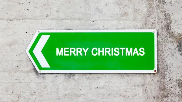 Green sign - Merry christmas — Stock Photo, Image