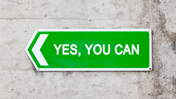 Green sign - Yes you can — Stock Photo, Image