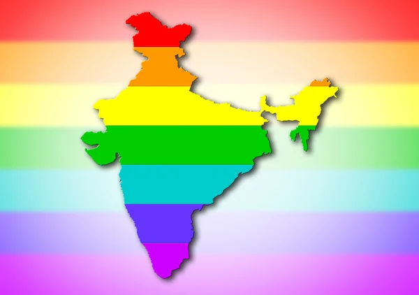 印度-彩虹旗图案 — 图库照片