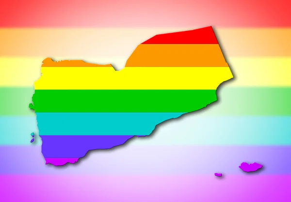 Yemen - Rainbow flag pattern — Stock Photo, Image