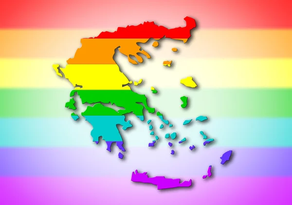 Modello bandiera arcobaleno - Grecia — Foto Stock