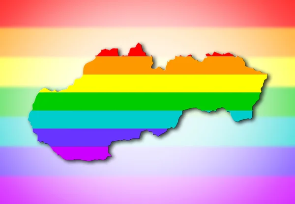 彩虹旗图案-斯洛伐克 — 图库照片