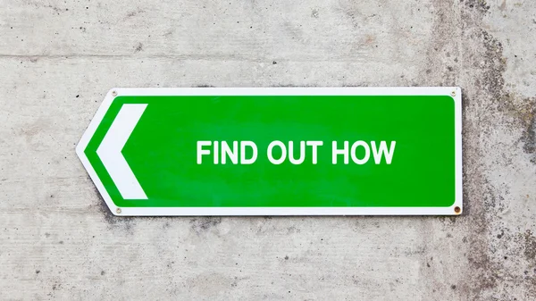 Green sign - Find out how — Stock Photo, Image