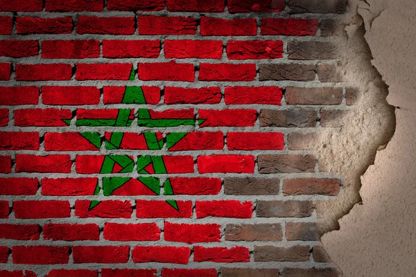 Muro di mattoni scuri con gesso - Marocco — Foto Stock