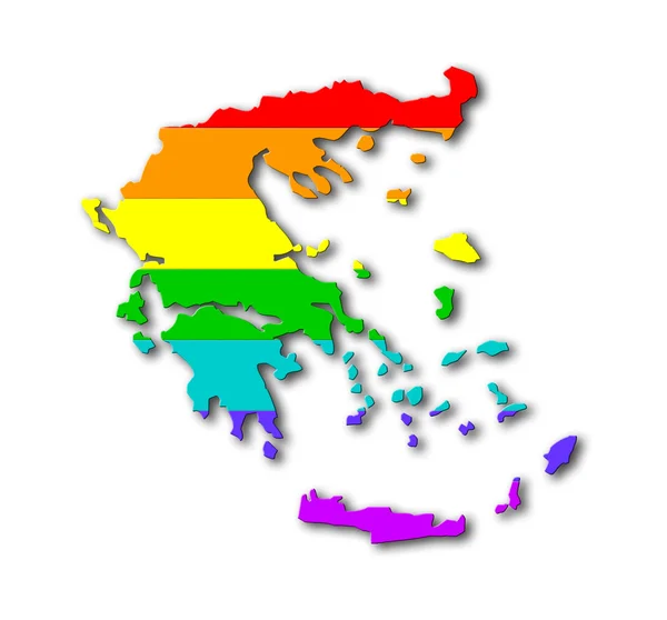 Рейнбоу флаг - Греция — стоковое фото