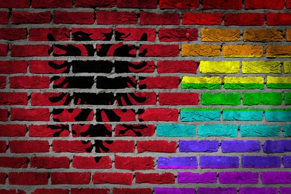 Dark brick wall - LGBT rights - Albania — Stock Photo, Image