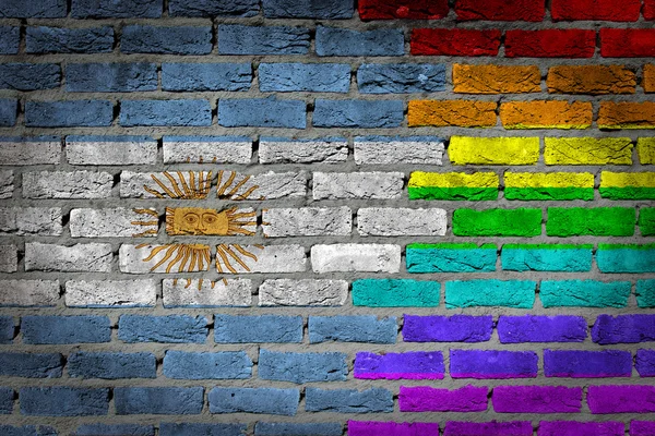 Muro de ladrillo oscuro - Derechos LGBT - Argentina — Foto de Stock