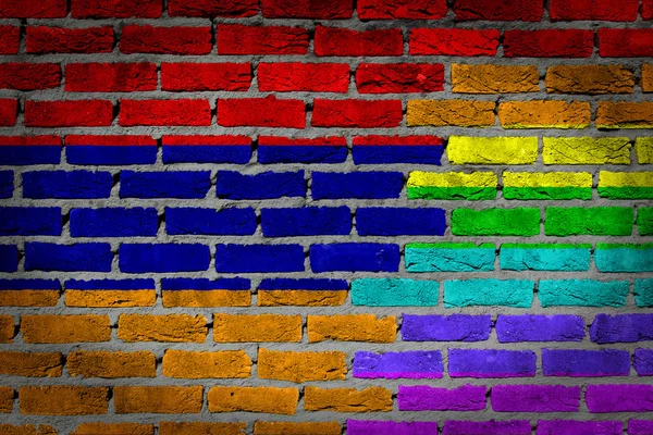 Dark brick wall - LGBT rights - Armenia — Stock Photo, Image