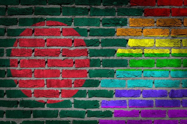 Parede de tijolo escuro - Direitos LGBT - Bangladesh — Fotografia de Stock