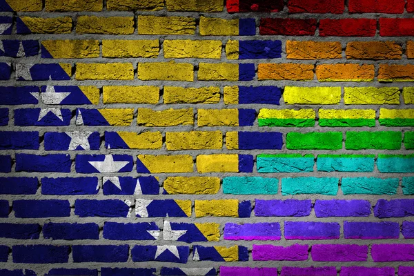 Parede de tijolo escuro - Direitos LGBT - Bósnia e Herzegovina — Fotografia de Stock