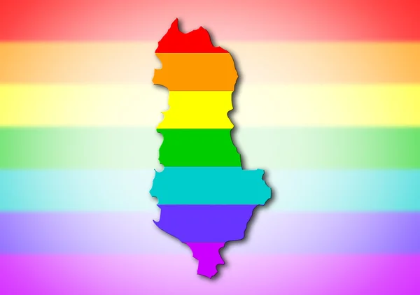 Regenboog vlag patroon - Albanië — Stockfoto