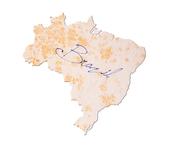 Brazil - Old paper with handwriting — Stock Photo, Image