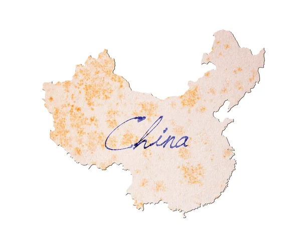 China - Old paper with handwriting — Stock Photo, Image