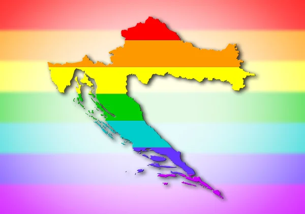 Gökkuşağı bayrağı desen - Hırvatistan — Stok fotoğraf