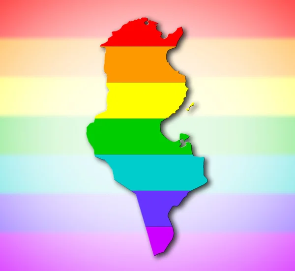 Tunisia - Bandiera arcobaleno — Foto Stock