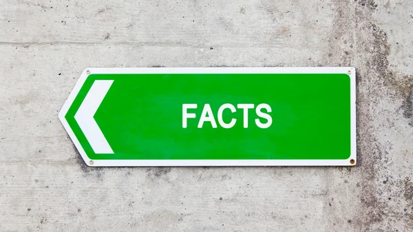 Green sign - Facts — Stock Photo, Image