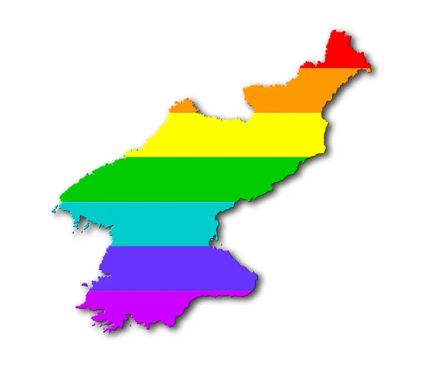 Rainbow flag pattern - North Korea — Stock Photo, Image