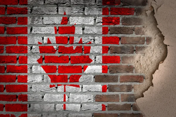 Dark brick wall with plaster - Canada — Stock Photo, Image